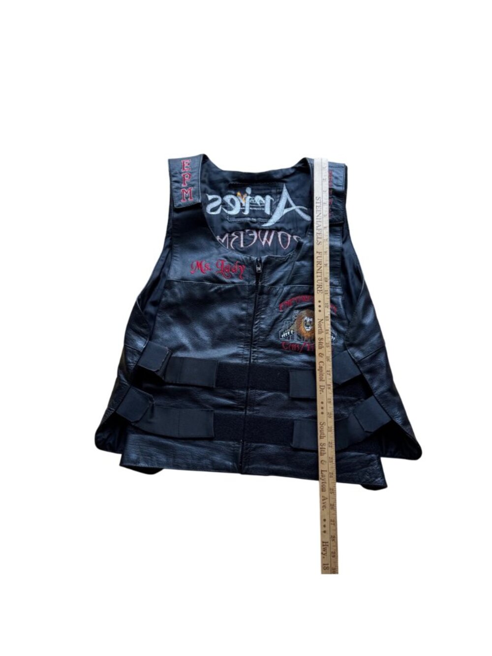 Xelement Women's Motorcycle Vest XXL Black Leather Tactical Adjustable Straps - Picture 7 of 8